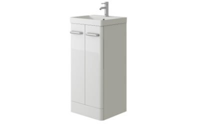 Charm floor standing (2 door) unit & ceramic basin – 400mm