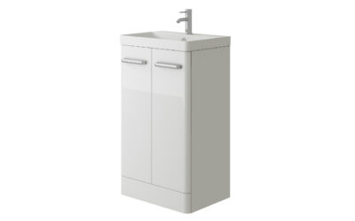 Charm floor standing (2 door) unit & ceramic basin – 500mm