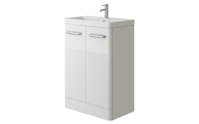 Charm floor standing (2 door) unit & ceramic basin – 600mm