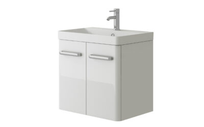 Charm wall mounted (2 door) unit & ceramic basin – 500mm