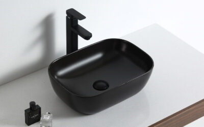Onyx counter top/no tap hole basin-465x320x135mm-matt black