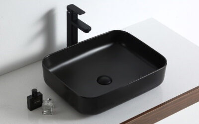 Onyx counter top/no tap hole basin-510x400x135mm-matt black
