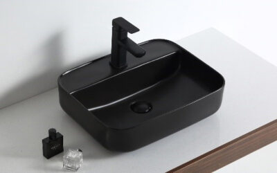 Onyx counter top/single tap hole basin-500x400x130mm-matt black