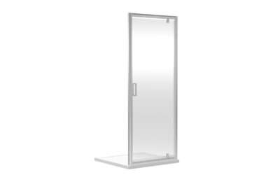 Rene 900mm satin chrome profile pivot door 6mm – chrome