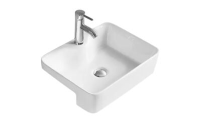 Semi-recessed basin 480 x 370 x 130mm