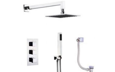 Square shower pack – (3 knob 3 outlet) – chrome