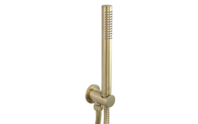 Round water wall outlet kit – brushed brass