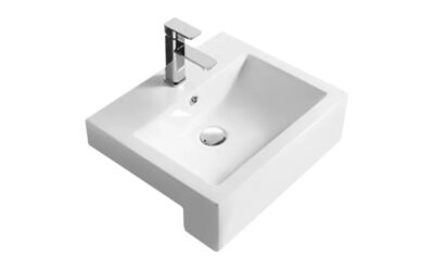 Semi-recessed basin 530 x 440 x 168mm