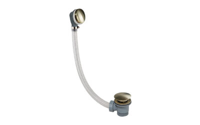 Extended click clack bath waste brushed brass