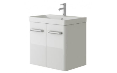 Charm wall mounted (2 door) unit & ceramic basin.
