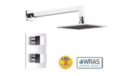 Square shower pack – (2 knob 1 outlet) – chrome