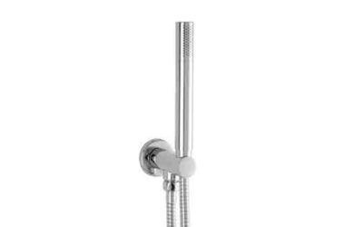 Evo round water outlet and holder with metal hose and slim handshower, side fixing