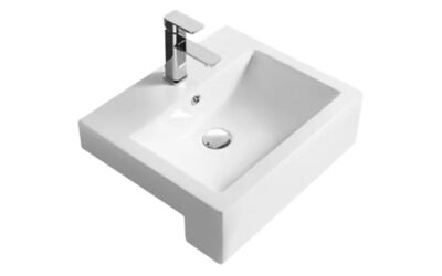 Semi-recessed basin 530 x 440 x 168mm