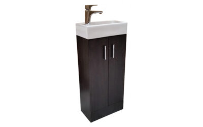 Flora floor standing square vanity & ceramic basin (colour -wenge)