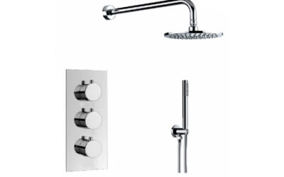 Round shower pack – (3 knob 2 outlet) – chrome