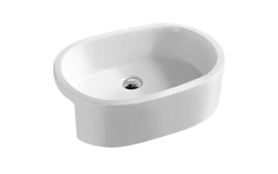 Semi-recessed basin 480 x 370 x 130mm