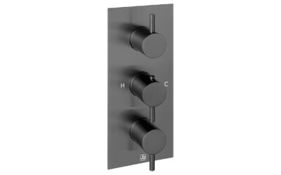Vos thermostatic concealed 3 outlet shower valve – brushed black