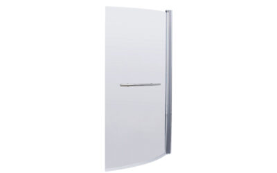 Curved hinged bath screen with rail 6mm – chrome