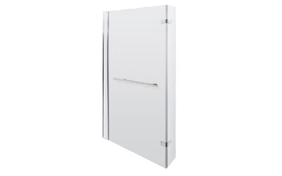 L shape fixed bath screen rail & hinge 6mm – chrome