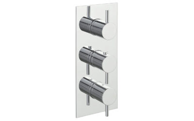 Florence thermostatic concealed 3 outlet shower valve, vertical – chrome