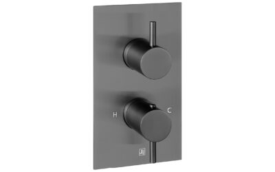 Thermostatic concealed 2 outlet shower valve – brushed black