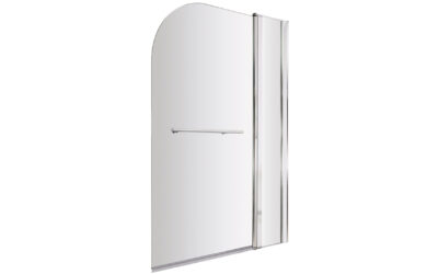 Round bath screen fixed panel & rail – 6mm – chrome