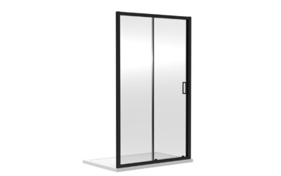 1200x1850mm sliding shower door 6mm – black