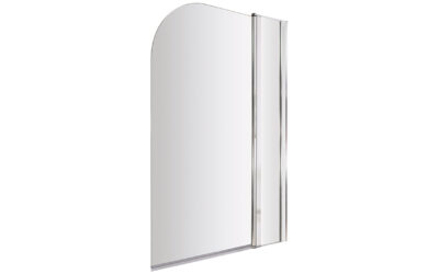 Round double bath screen with fixed panel 6mm – chome