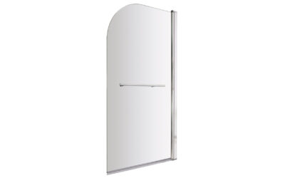 Round bath screen with rail 6mm – chrome