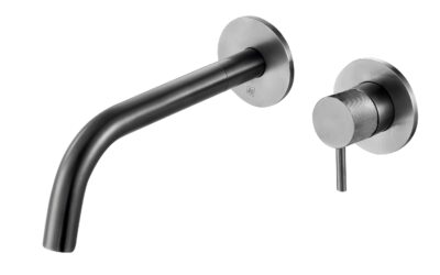 Single lever wall mounted basin mixer – brushed black