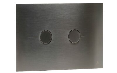 Brushed black metal pneumatic flush plate