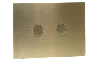 Brushed brass metal pneumatic flush plate