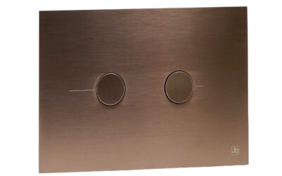 Brushed bronze metal pneumatic flush plate