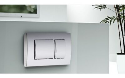 Euro key dual flush plate – gloss chrome