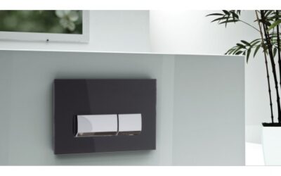 Euro vivente dual flush plate – glass black