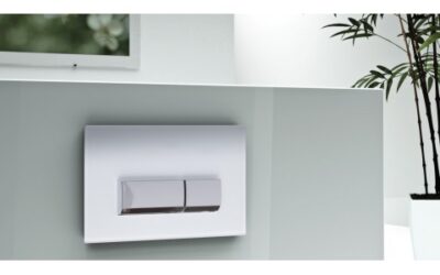 Euro vivente dual flush plate – glass white