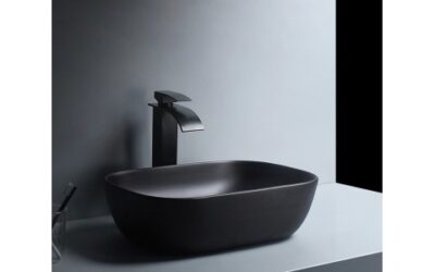 Onyx counter top/no tap hole basin – matt black