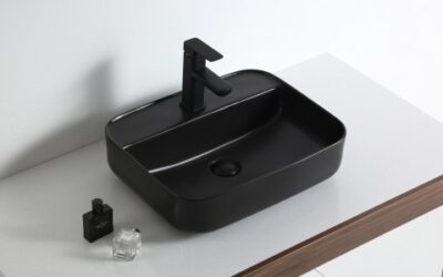 Onyx counter top/sgl tap hole basin-500x400x130mm-matt black