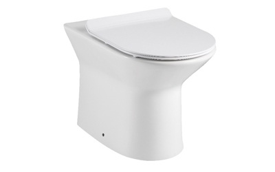 Comfort rimless back to wall pan with soft close seat