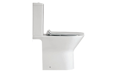 Comfort rimless c/c toilet with soft close slim seat cover (open back)