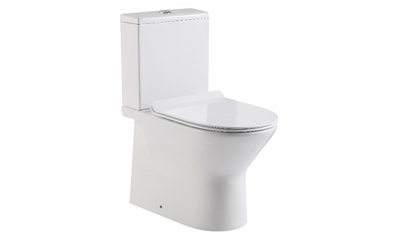 Comfort rimless c/c toilet with soft close slim seat cover (closed back)