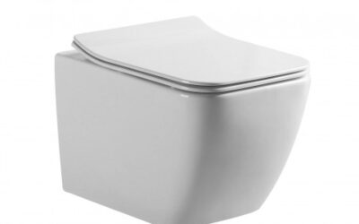 Style rimless wall hung WC pan with soft close seat cover