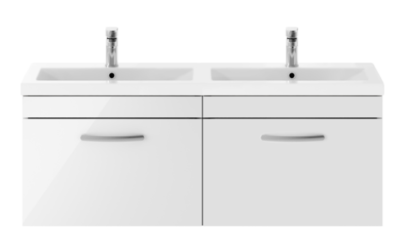 1200 wall hung 2-drawer vanity & double basin